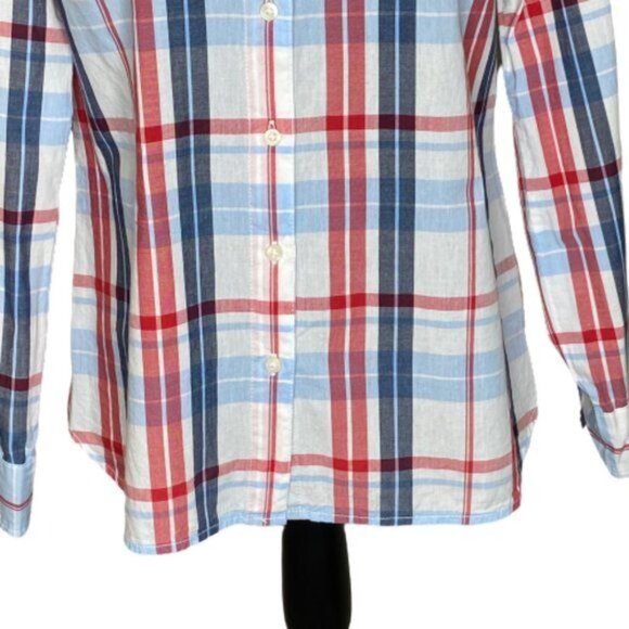 Tommy Hilfiger Womens Classic Fit Plaid Button-Up Shirt Long Sleeve Collared M - Picture 3 of 15